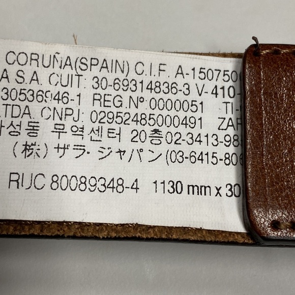 NWT. Zara Man Brown Genuine Leather Belt with Silvertone Buckle. Size 40. - Picture 9 of 9
